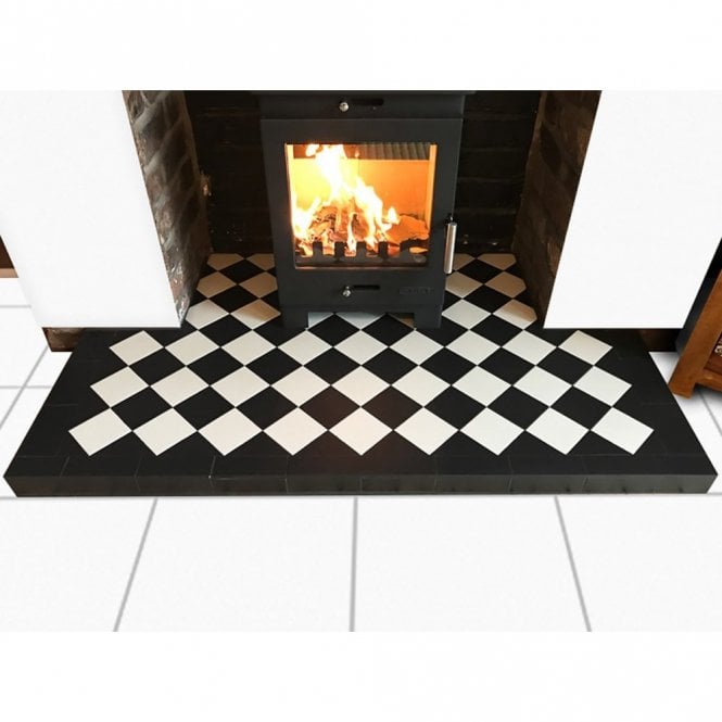 Diamond Chequer Fireplace Quarry Hearth Tile Set (Full Set Deal)