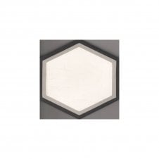 Vintage Cement Hex 3 - Black - Grey - White 20cm x 20cm Wall & Floor Tile