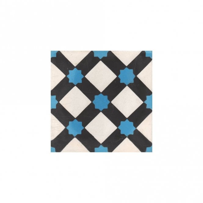 Encaustic Vintage Fl043A Blue Colour Cement 20cm x 20cm Wall & Floor Tile