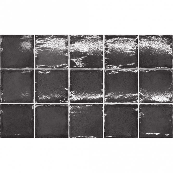 Equipe Altea Black 10cm x 10cm Wall Tile