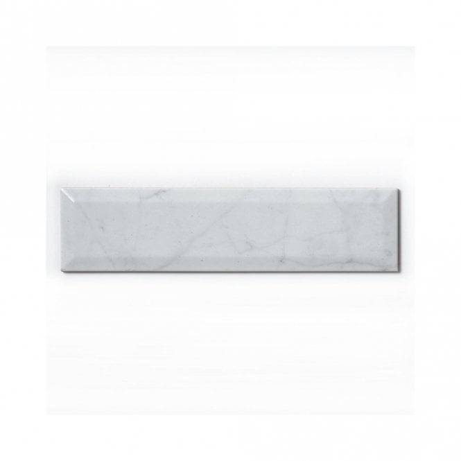 Equipe Carrara Metro Glossy 7.5cm x 30cm Wall Tile