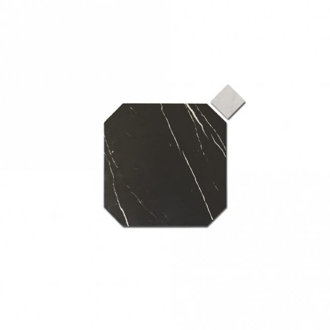 Equipe Octagon Marmol Black 20cm x 20cm & Taco Marmol Blanco 4.6cm x 4.6cm Tile (Full Set Deal)