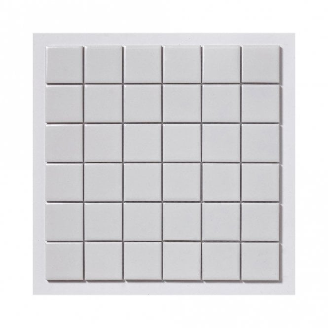 Glossy White (4.8cm x 4.8cm) 30.6cm x 30.6cm Mosaic Tile