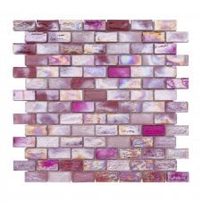 Hammered Pearl + Glitter Pink Mix 30cm x 30.8cm Mosaic Tile