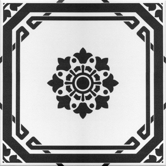 Hampshire Coal Black 22.5cm x 22.5cm Wall & Floor Tile