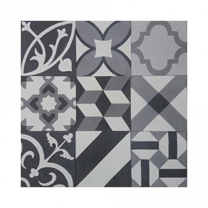 Handmade Cool Mix Encaustic Tiles - Set 1