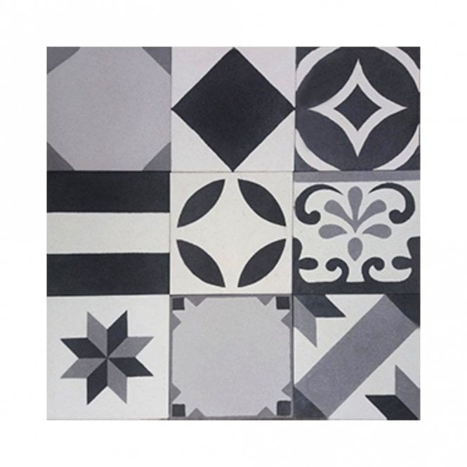 Handmade Cool Mix Encaustic Tiles - Set 2