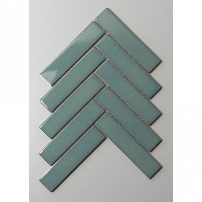 Herringbone Crystal Ocean 32.5X14.5 20.9cm x 24.7cm Mosaic Tile