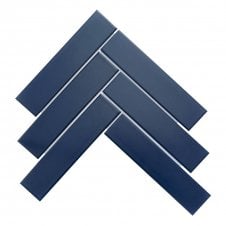 Herringbone Denim Blue Matt 20.4cm x 28cm Mosaic Tile