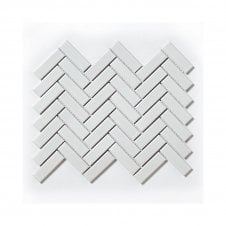Herringbone Glossy & Matte White (2.3cm x 7.3cm) 24.7cm x 31.8cm Mosaic Tile