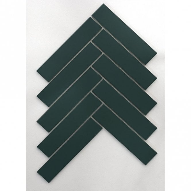 Herringbone Green Matte (3.25cm x 14.5cm) 20.9cm x 24.7cm Mosaic Tile