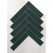Herringbone Green Matte (3.25cm x 14.5cm) 20.9cm x 24.7cm Mosaic Tile