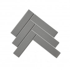 Herringbone Grey Mate (4.5cm x 19.5cm) 20.4cm x 28cm Mosaic Tile