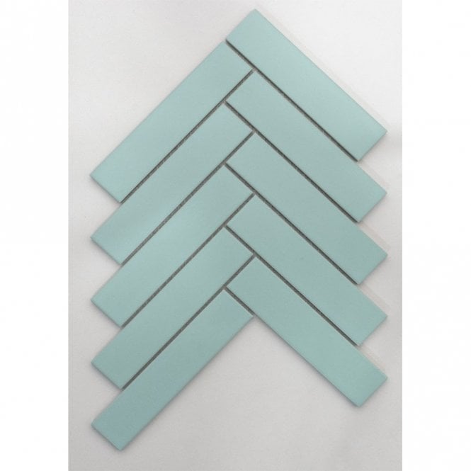 Herringbone Light Green Matte (3.25cm x 14.5cm) 20.9cm x 24.7cm Mosaic Tile