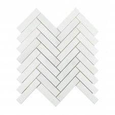 Herringbone Mosaic Statuario Venato Honed 22.7cm x 28.1cm Mosaic Tile