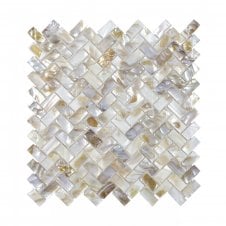 Herringbone Mother Of Pearl Natural (1.5x3) 27cm x 28.7cm Mosaic Tile