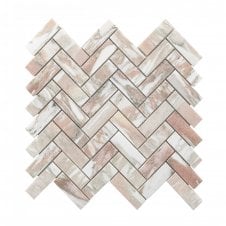 Herringbone Norwegian Rose (2.5cm x 7.5cm) 30.5cm x 32.5cm Mosaic Tile