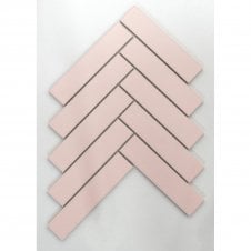 Herringbone Pink Matte (3.25cm x 14.5cm) 20.9cm x 24.7cm Mosaic Tile
