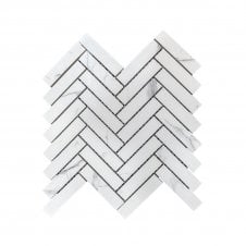 Herringbone Q-Calacata 20 Grey Vein 28cm x 33cm Mosaic Tile