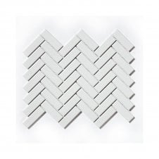 Herringbone White Glossy (2.3cm x 7.3cm) 24.7cm x 31.8cm Mosaic Tile