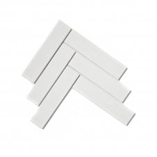 Herringbone White Glossy (4.5cm x 19.5cm) 20.4cm x 28cm Mosaic Tile