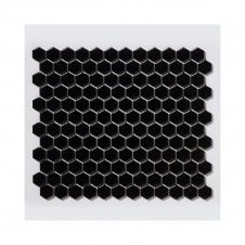 Hexagon Black Glossy (2.3cm x 2.6cm) 26cm x 30cm Mosaic Tile