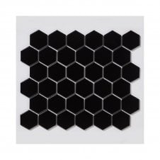 Hexagon Black Matte (5.1cm x 5.9cm) 28.1cm x 32.5cm Mosaic Tile