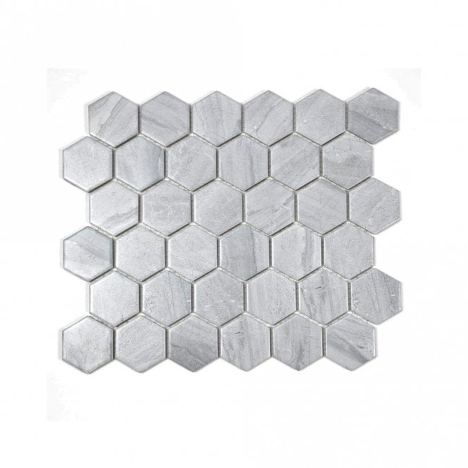 Hexagon Cement (5.1cm x 5.9cm) 28.1cm x 32.5cm Mosaic Tile