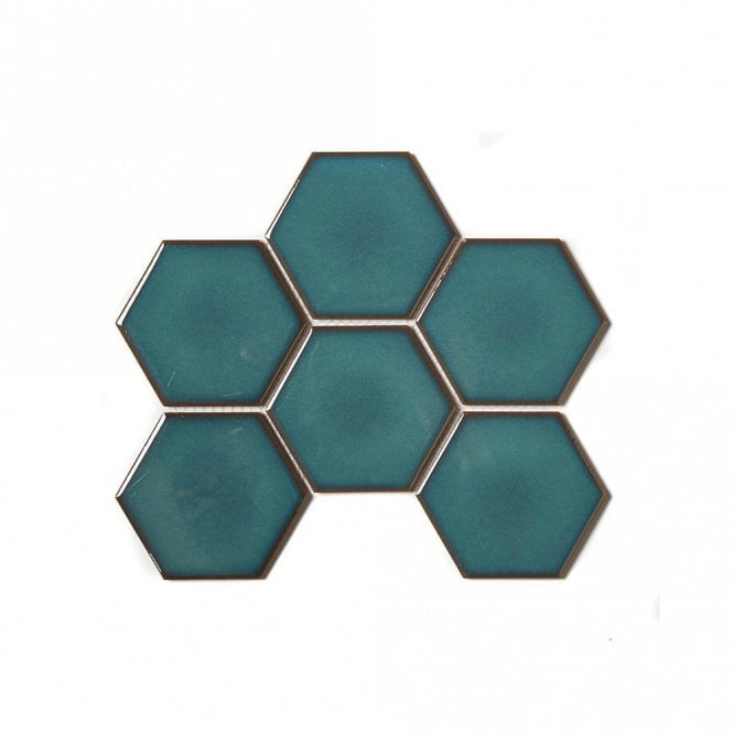 Hexagon Crystal Green (9.5cm x 11cm) 19.7cm x 25.6cm Mosaic Tile
