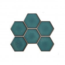 Hexagon Crystal Green (9.5cm x 11cm) 19.7cm x 25.6cm Mosaic Tile