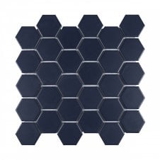 Hexagon Denim Blue (5.1cm x 5.9cm) 27.2cm x 28.2cm HEX PRUSSIAN BLUE Mosaic Tile