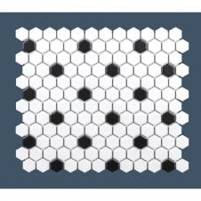 Hexagon Flower Matt (2.3cm x 2.3cm) 26cm x 30cm Mosaic Tile