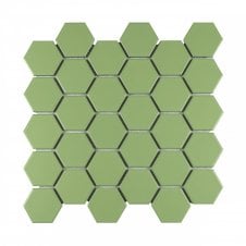 Hexagon Lime (5.1cm x 5.9cm) 27.2cm x 28.2cm 51MM HEXAGON LIME Mosaic Tile