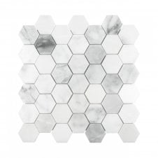 Hexagon Mosaic Bianco V. Di Carrara Honed 5cm 29.8cm x 30.5cm Mosaic Tile