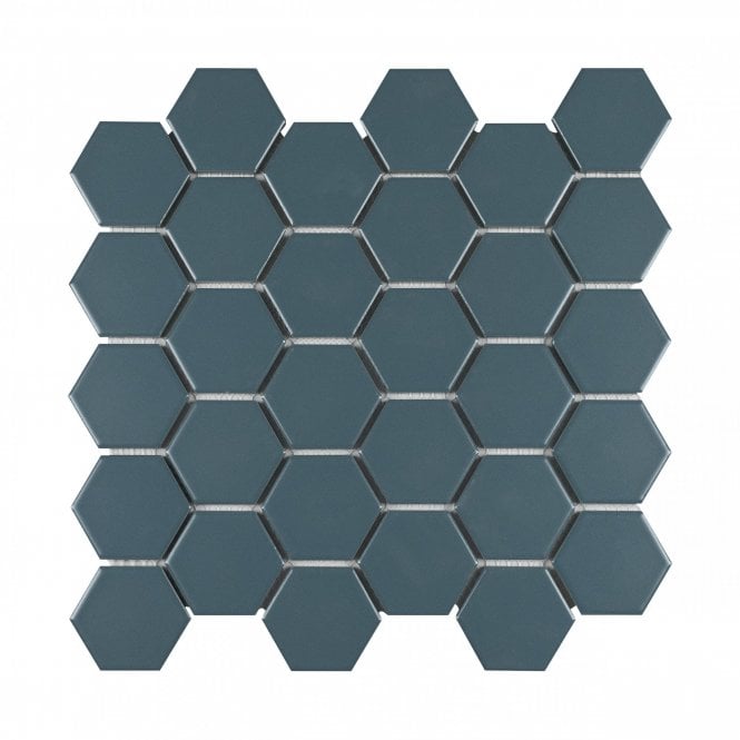 Hexagon Peacock (5.1cm x 5.9cm) 27.2cm x 28.2cm 51MM HEXAGON PEACOCK Mosaic Tile
