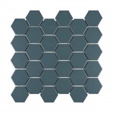 Hexagon Peacock (5.1cm x 5.9cm) 27.2cm x 28.2cm 51MM HEXAGON PEACOCK Mosaic Tile
