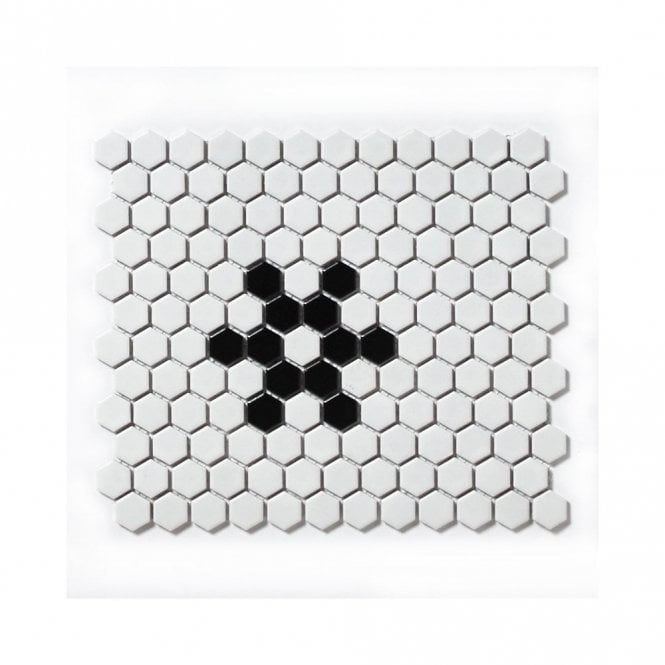 Hexagon Snow Matte (2.3cm x 2.6cm) 26cm x 30cm Mosaic Tile