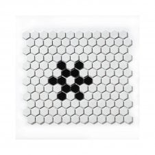 Hexagon Snow Matte (2.3cm x 2.6cm) 26cm x 30cm Mosaic Tile
