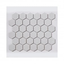 Hexagon White Glossy (5.1cm x 5.9cm) 28.1cm x 32.5cm Mosaic Tile