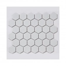 Hexagon White Matt (5.1cm x 5.9cm) 28.1cm x 32.5cm Mosaic Tile