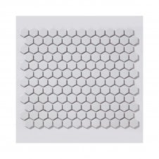 Hexagon White Matte (2.3cm x 2.6cm) 26cm x 30cm Mosaic Tile