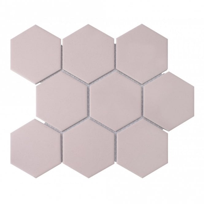 Hexagon XL Blush Pink (9.5cm x 11cm) 29.6cm x 25.6cm Wall & Floor Tile