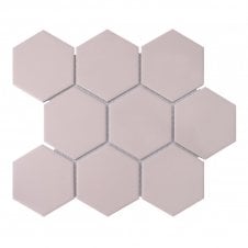 Hexagon XL Blush Pink (9.5cm x 11cm) 29.6cm x 25.6cm Wall & Floor Tile