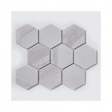 Hexagon XL Statuario (9.5cm x 11cm) 29.55cm x 25.6cm Mosaic Tile