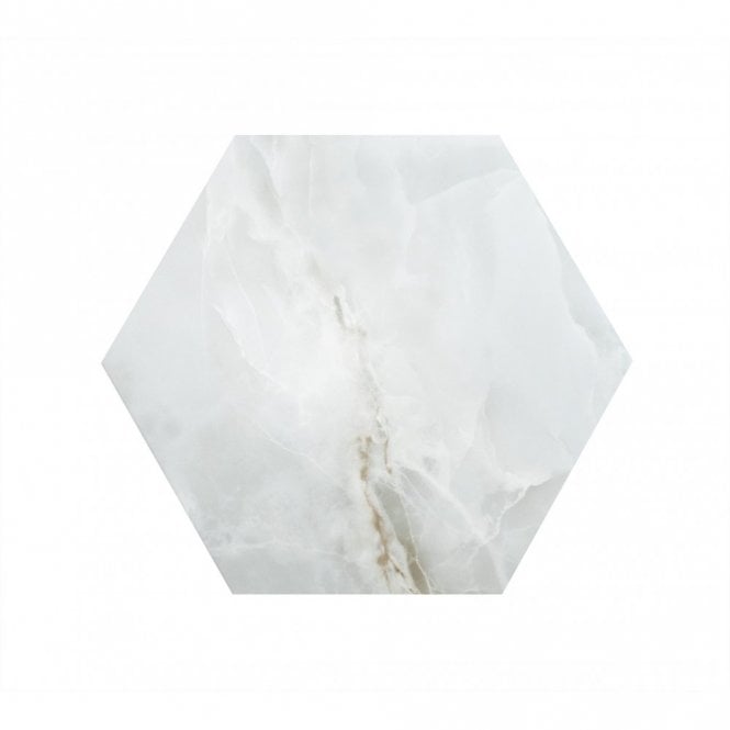 Hexagono Onyx Silk Light Grey 52cm x 60cm Wall & Floor Tile