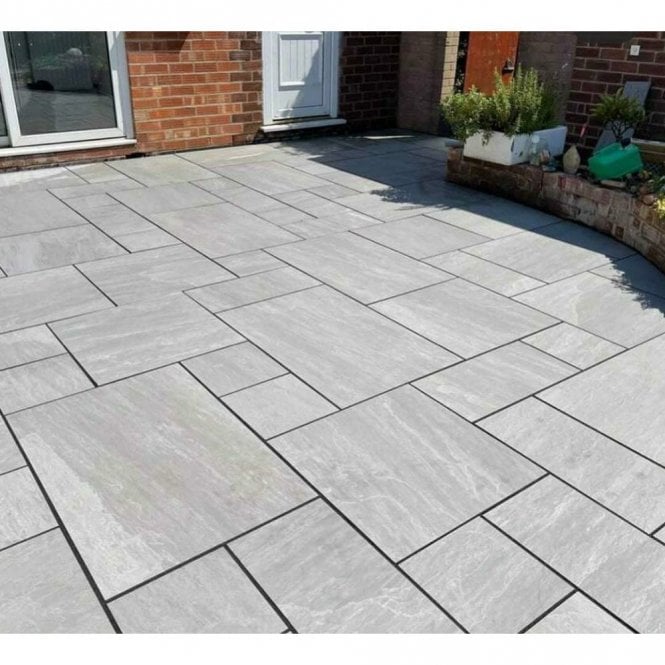 Kandla Grey Random Size Patio Pack (21.06 sqm) 20mm Slab Tile
