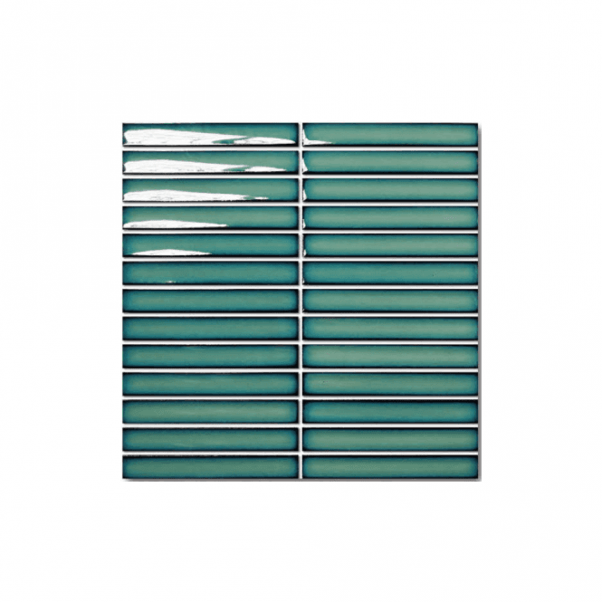 Kit Kat Fairytale Teal Green (2cm x 14.5cm) 29.6cm x 29.9cm Mosaic Tile
