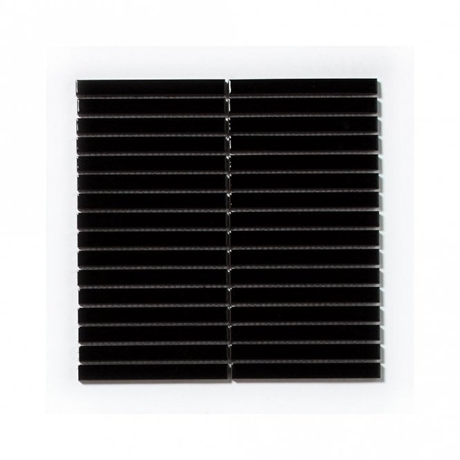 Kit Kat Glossy Black Porcelain 29.7cm x 29.7cm Mosaic Tile
