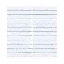 Kit Kat Matte White (2.2cm x 14.5m) 29.6cm x 30cm Mosaic Tile