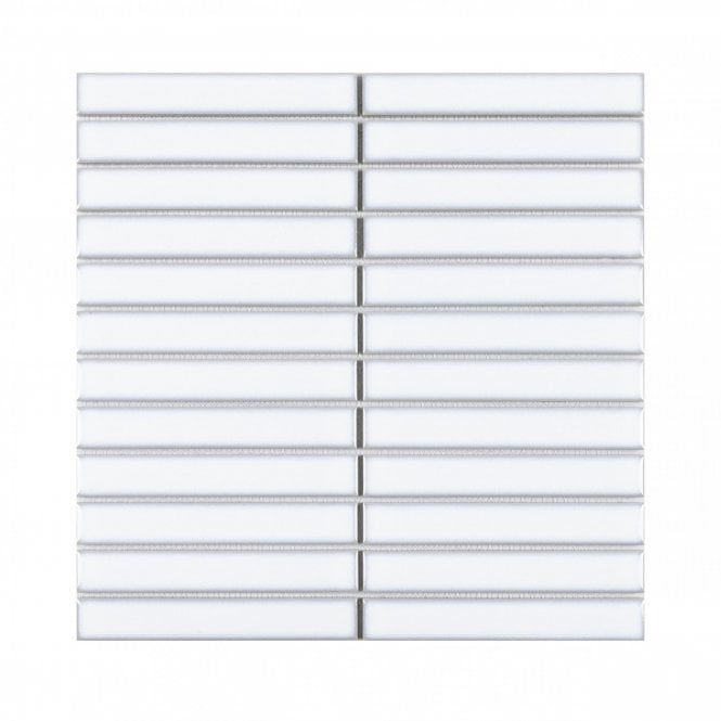 Kit Kat Plain Classic White (2.2cm x 14.5m) 29.6cm x 30cm Mosaic Tile